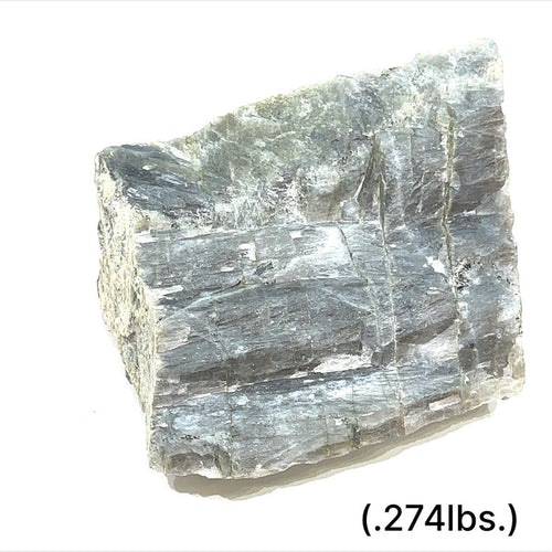Raw Labradorite Gemstone Collector Piece (.274lbs.) on white front view