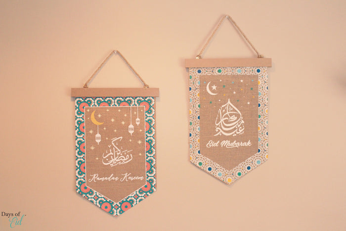 Ramadan Eid Mubarak Burlap Pennant