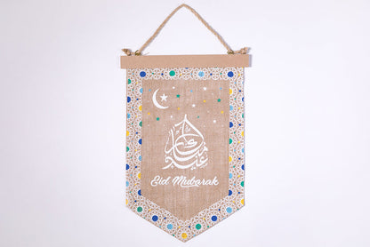 Ramadan Eid Mubarak Burlap Pennant