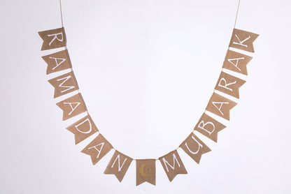 Ramadan Eid Mubarak Burlap Pennant