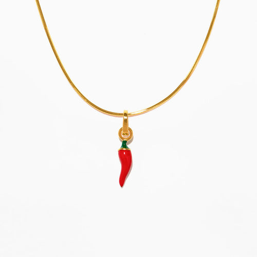 Red Hot Chili Pepper Charm Necklace