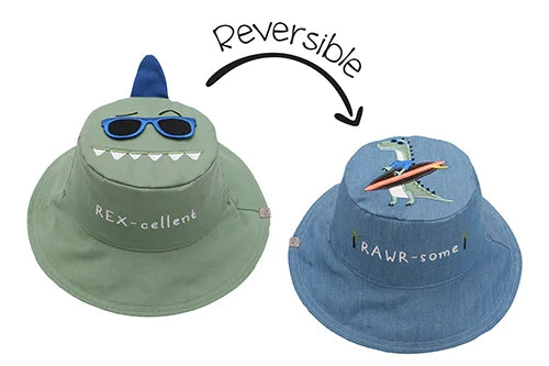 Reversible Dino/Surfer Large 4-6 Sunhat