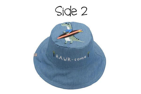 Reversible Dino/Surfer Large 4-6 Sunhat