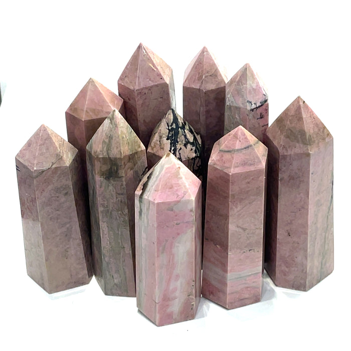 Rhodonite Gemstone Towers