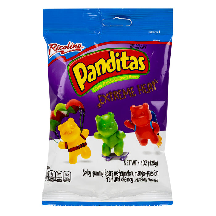 Ricolino Panditas Extreme Heat Gummy Candy Peg Bag - 6 Count