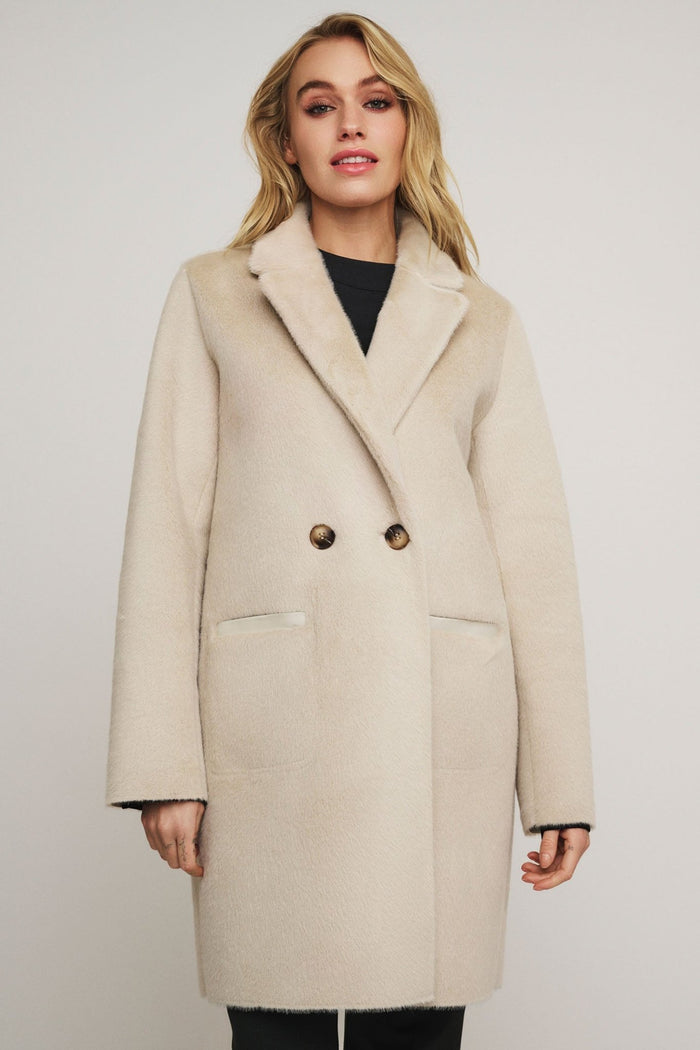 Rino & Pelle Ivon 7002412 Reversible Double Breasted Coat Birch - Dotique