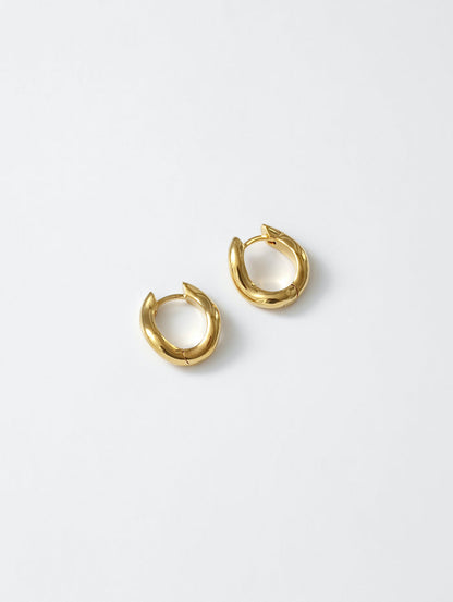 Wolf Circus Rowan Wavy Hoop Earrings in 14k Gold Plated-Earrings-wolfcircus.com
