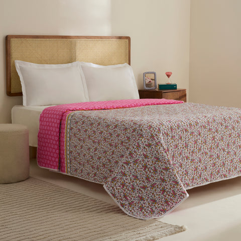 Sarah Anderson Chilena, Couvre-Lit Double Rose Poudré