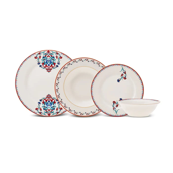 Service de table en porcelaine Karaca Nakkas pour 6 personnes, 24 pièces