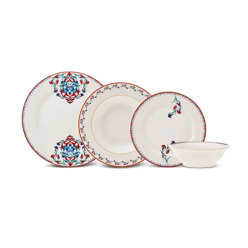 Service de table en porcelaine Karaca Nakkas pour 6 personnes, 24 pièces