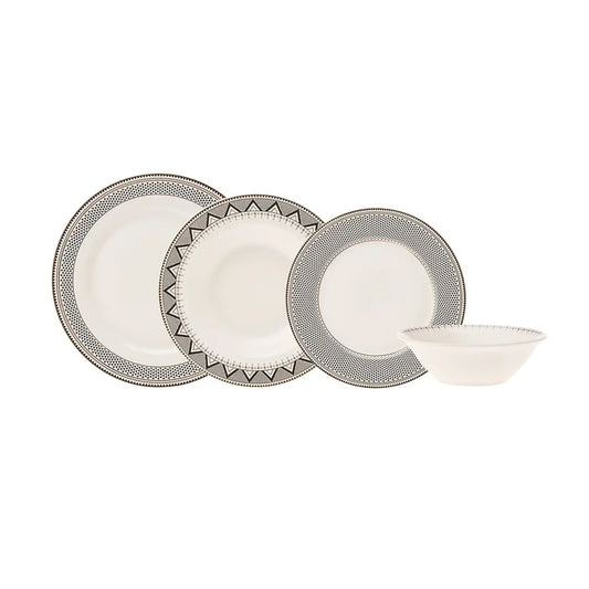 Service de table Karaca Globe pour 6 personnes, 24 pièces, porcelaine