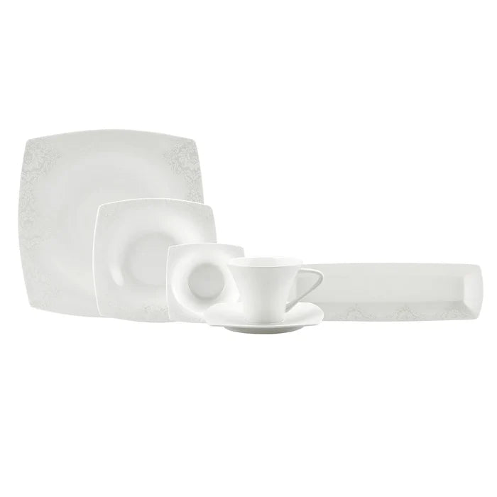Service Petit Déjeuner Karaca Fine Pearl Helen, 26 pièces carrées/rectangulaires