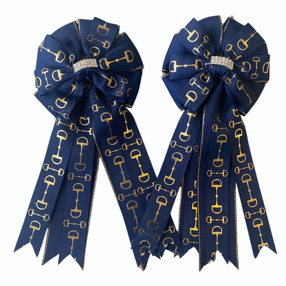 🤩 Show Bows: Snaffles - Gold Foil on Navy