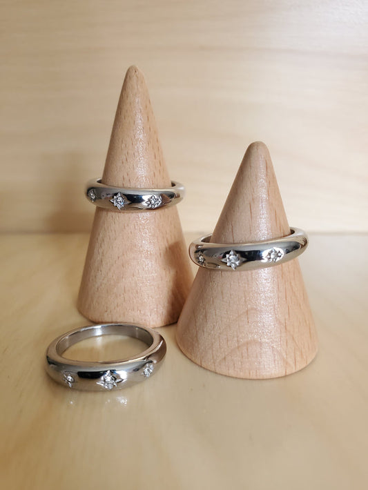 Silver Rhinestone Statement Ring