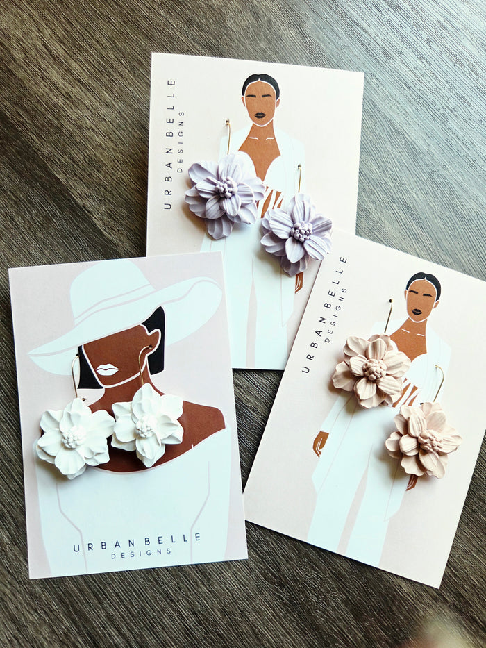 SIMPLY JOSIE Sampaguita Earrings - Lavender/Rose Pink