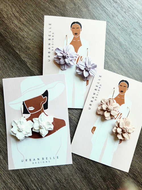 SIMPLY JOSIE Sampaguita Earrings - Lavender/Rose Pink