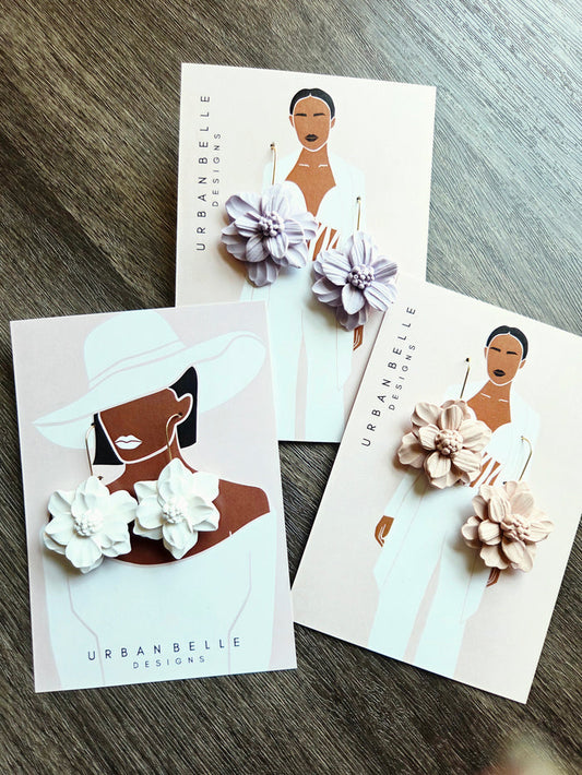 SIMPLY JOSIE Sampaguita Earrings - Lavender/Rose Pink