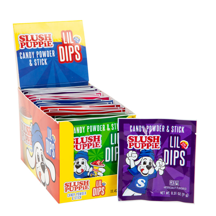 Slush Puppie Lil Dips Candy Powder and Stick - 36 Count