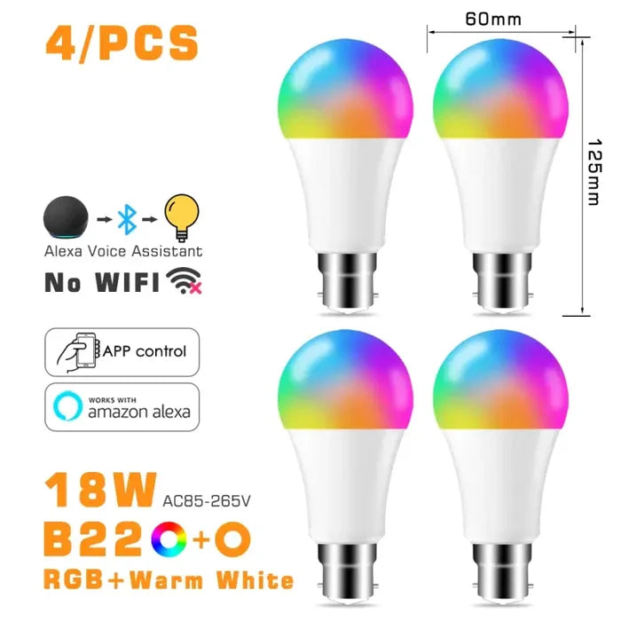18W B22 rgbww 4pcs / CHINA