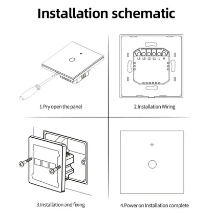 A diagram of a wiring diagram for a wall mounted electrical device