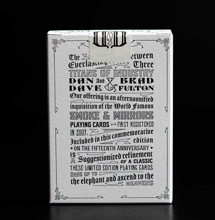 Smoke & Mirrors 15TH Anniversary Edition Playing Cards - Smoke Playing Cards by Dan & Dave