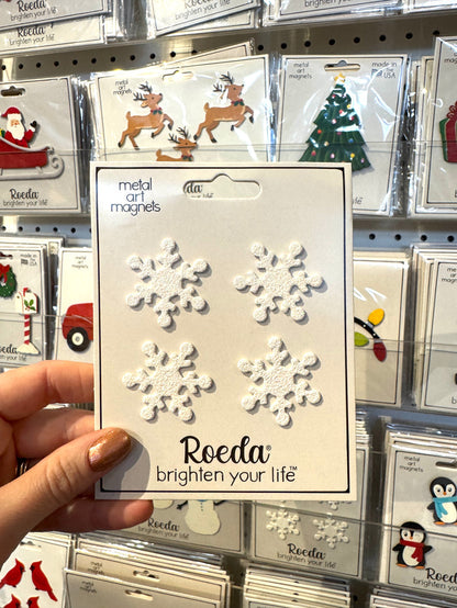 Snowflake Glitter Magnets S/4