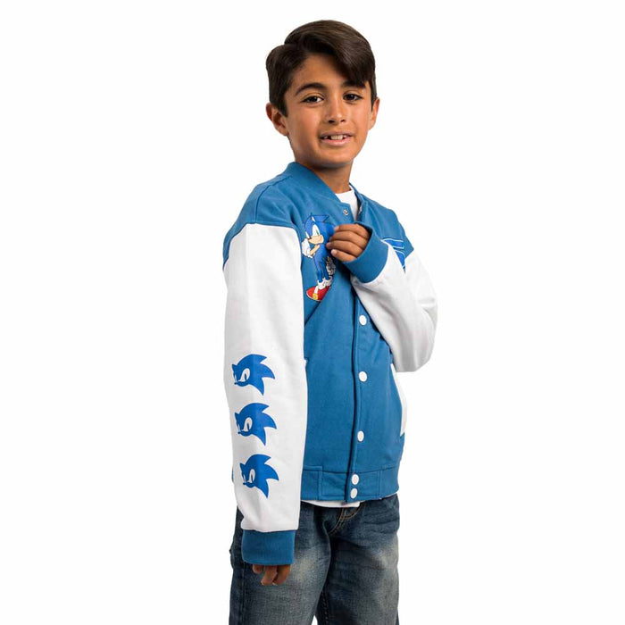 Sonic the Hedgehog Blue and White Youth Bomber Jacket
