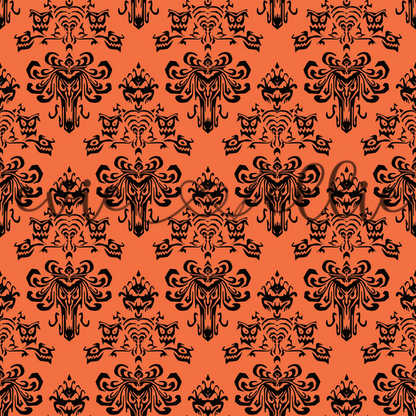 Spooky Mansion Wallpaper-- Multiple Colors