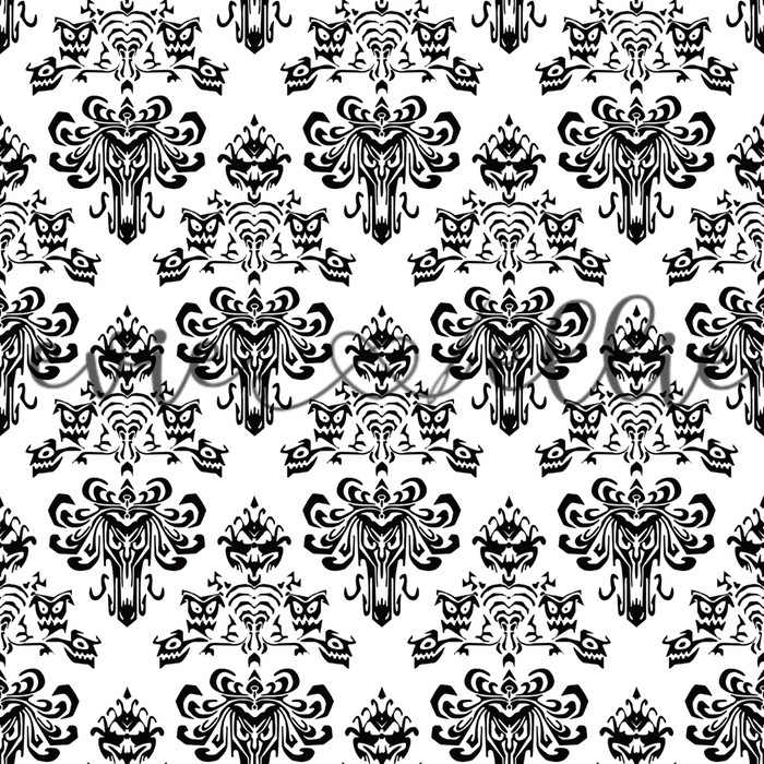 Spooky Mansion Wallpaper-- Multiple Colors