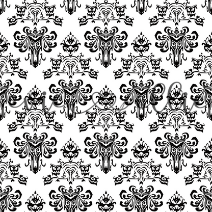 Spooky Mansion Wallpaper-- Multiple Colors