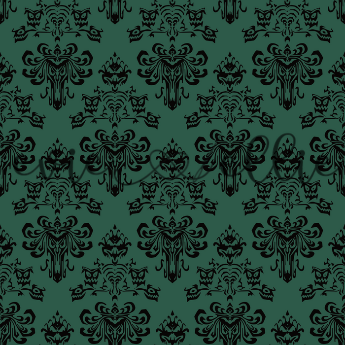 Spooky Mansion Wallpaper-- Multiple Colors