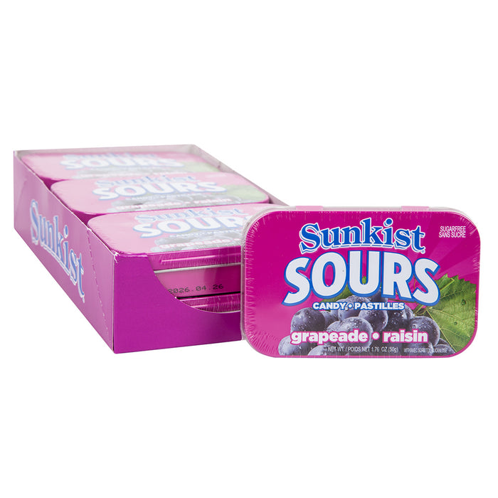 Sunkist Sours Grapeade Hard Candy Tins - 6 Count