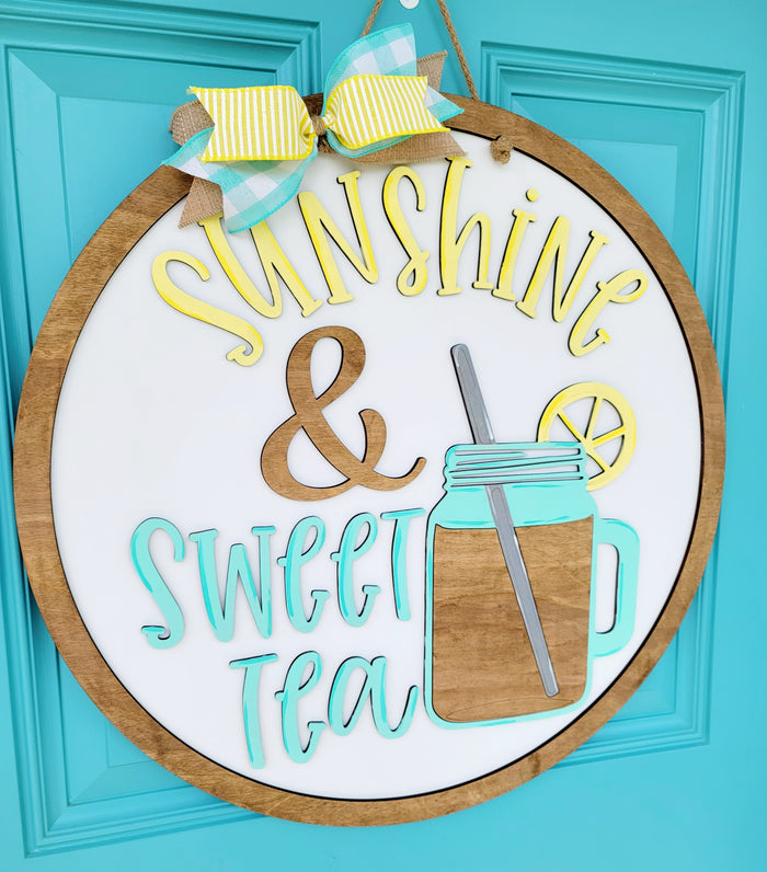 Sunshine & Sweet Tea Door Hanger