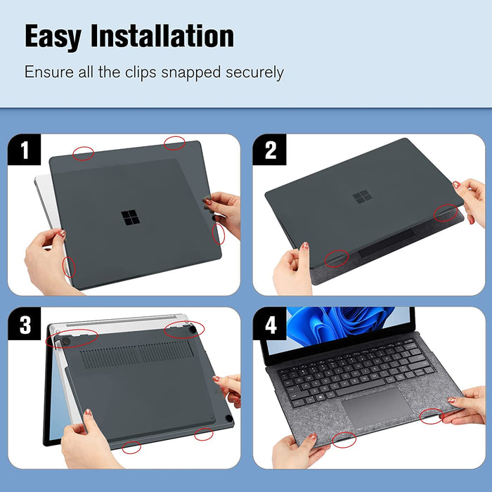 Surface Laptop 5/4/3/2 13.5-inch w/ Alcantara Keyboard Snap-on Hard Shell Cover | Fintie