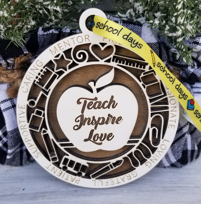 Teacher Inspire Love Ornament