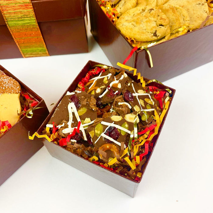 box with our fall chocolate bark