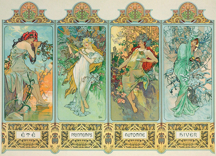 The Four Seasons (Variant 3) by Alphonse Mucha 1000-Piece Puzzle