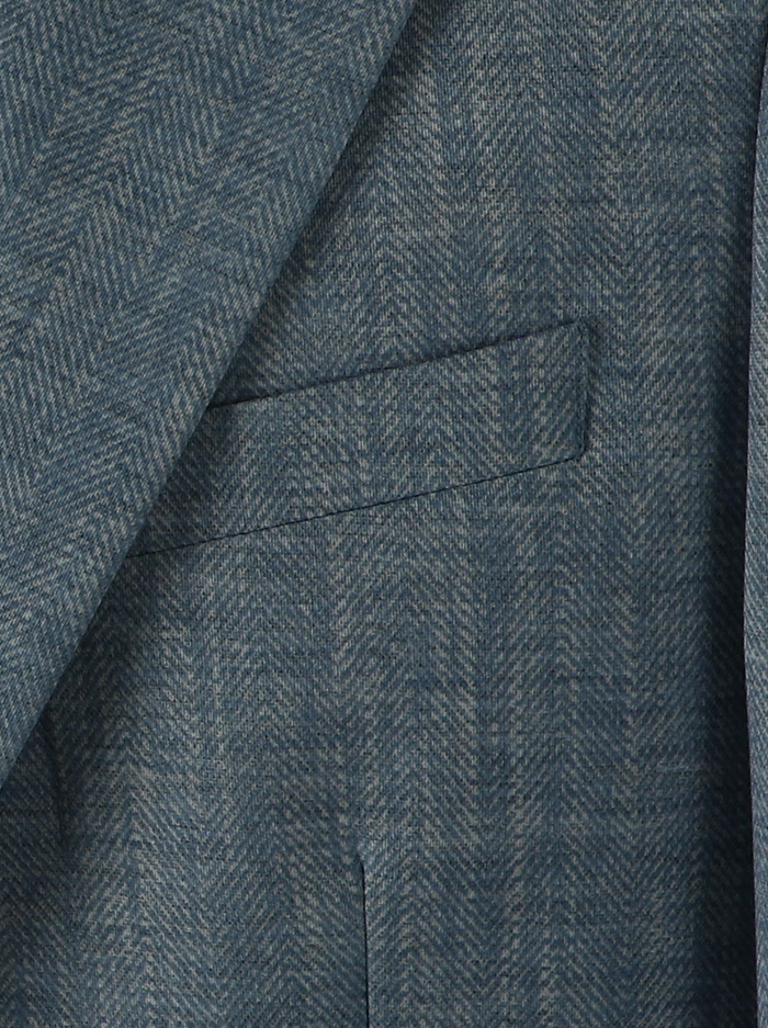 T.O. Boy's Fashion Soho Stretch Blazer Jacket- Blue Grey Herringbone