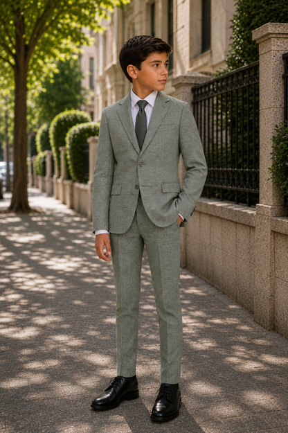 T.O. Boy's Fashion Soho Stretch Suit - Green