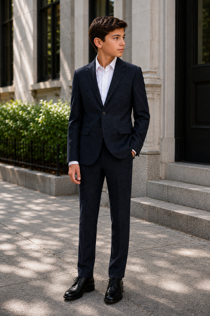 T.O. Boy's Fashion Soho Stretch Suit - Midnight Shadow