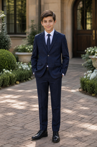 T.O. Boy's Fashion Soho Stretch Suit - Navy