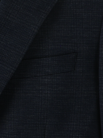 T.O. Boy's Fashion Soho Stretch Suit -Navy Plaid