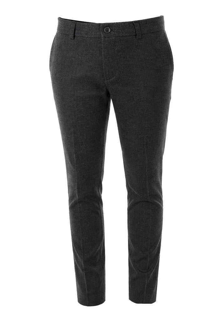T.O. Boy's Fashion Stretch Suit - Black herringbone