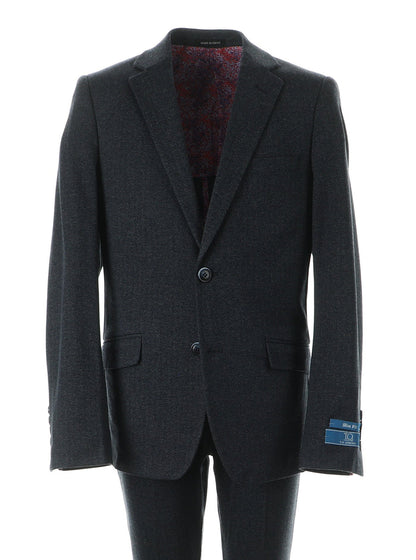 T.O. Boy's Fashion Stretch Suit - Grey herringbone