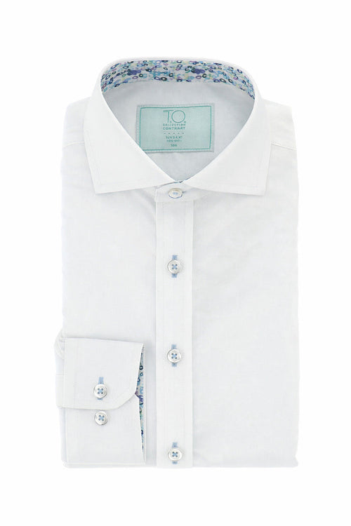 T.O. Boy's Green Label Non-Iron Contrast Shirt - Blue Circles