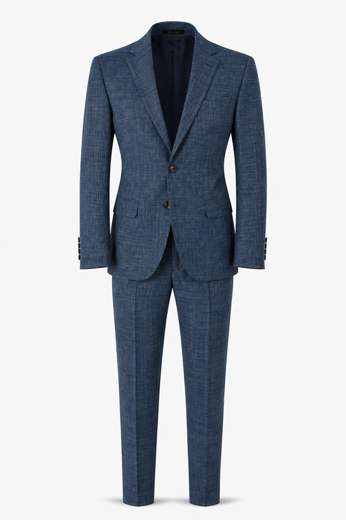 T.O. Boy's TR Fashion Checked Navy Suit