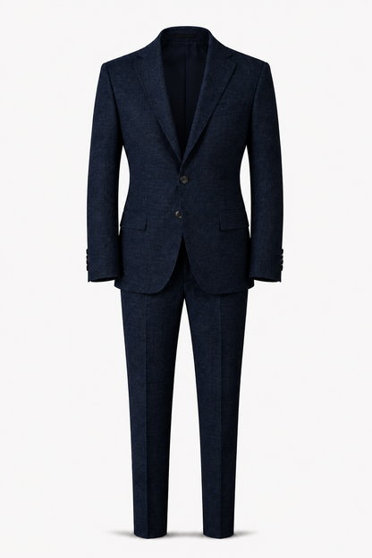 T.O. Boy's TR Fashion Midnight Navy Textured Suit