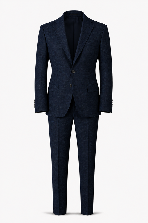 T.O. Boy's TR Fashion Midnight Navy Textured Suit