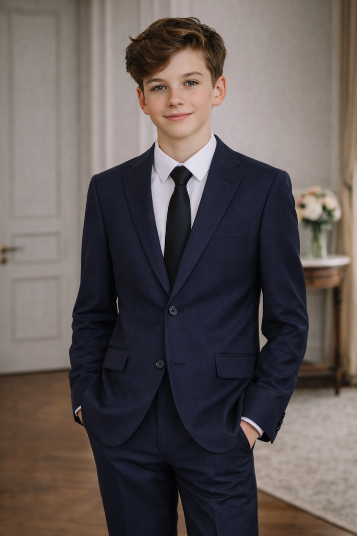 T.O. Boy's TR Fashion Suit - Navy on Black