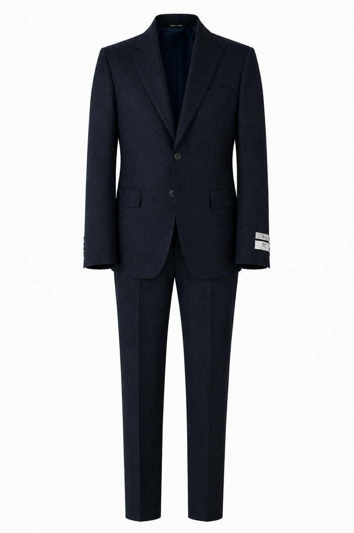 T.O. Boy's TR Fashion Textured  Suit - Navy